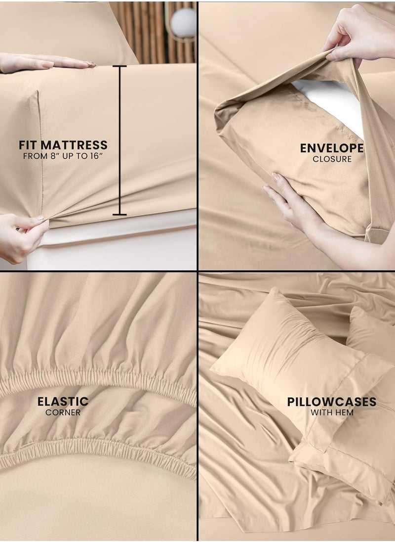 Generic Fitted Bed Sheet Set - 3 Piece - Soft Microfiber - Shrinkage and Fade Resistant - Easy Care - Bed Sheet - Bed Sheet - Bed Cover - Bed Sheets  - Image 2