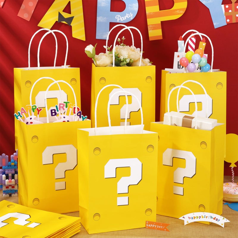 Joottuan 24 Pcs Yellow Party Gift Bags Video Game Themed Goodie Bag Cartoon Paper Candy Bags for Birthday Party Decorations Supplies - Image 4