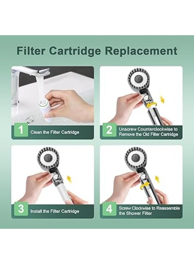 فلاتر دش بديلة للمياه العسرة 4 قطع لرأس الدش المحمول، إزالة الكلور والشوائب لتحسين صحة الشعر والبشرة، فلترة قوية لمياه أكثر نقاءً ونضارة، سهلة التركيب ومتوافقة مع معظم رؤوس الدش المفلترة - Image 4
