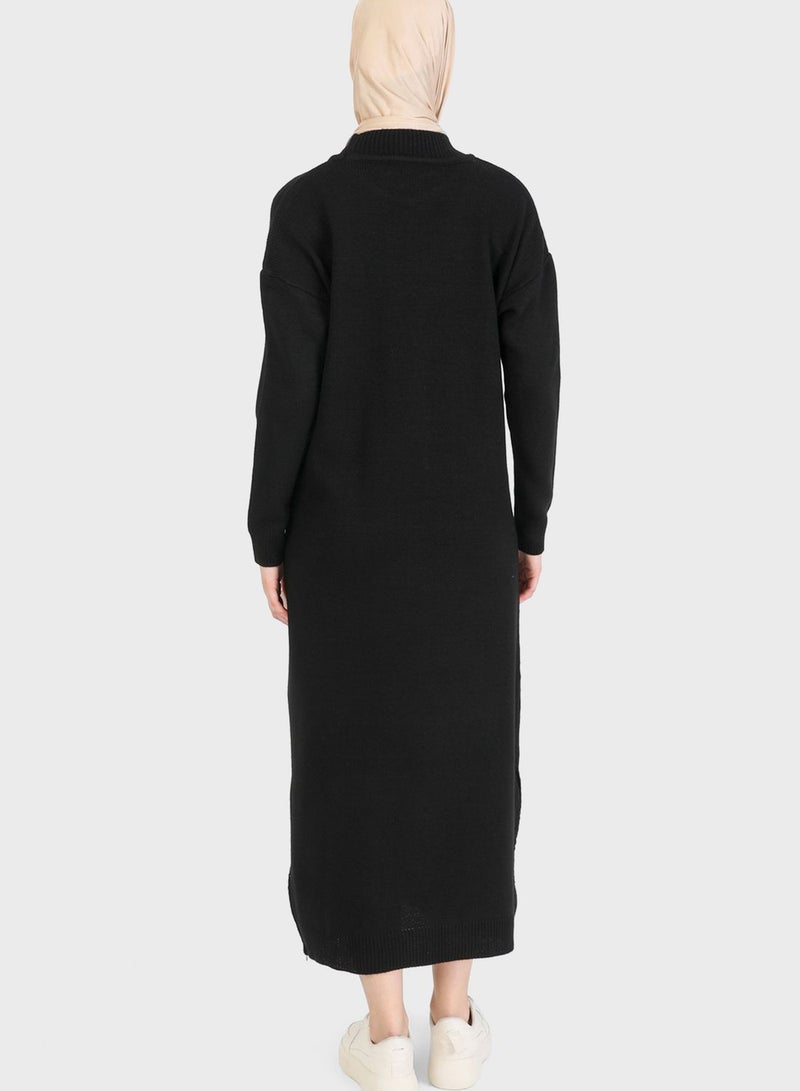 Round Neck Knitted Dress