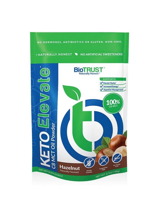 BioTrust - Keto Elevate Pure C8 Mct Oil Powder Ketogenic Diet Supplement Keto Coffee Creamer Clean Energy Mental Focus And Clarity 100% Caprylic Acid (20 Servings Hazelnut) - Image 1
