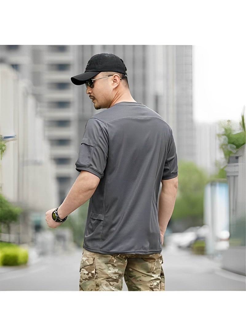 REOCLE Men's T-shirts Basic Short Sleeve T-Shirt Breathable Polyester T-Shirt Quick Dry Performance Shirts - Image 3