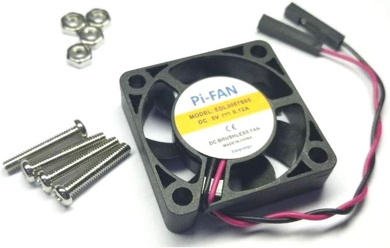 Easycargo Raspberry Pi Fan 30x30x7mm, Raspberry Pi Cooling Fan Brushless 3.3V 5V DC Quiet Fan for Raspberry Pi 4, 3 B+ and B, Pi 2, Pi B+, RetroFlag NESPI Case (30mmx30mmx7mm) (Black 1-Pack) - Image 3