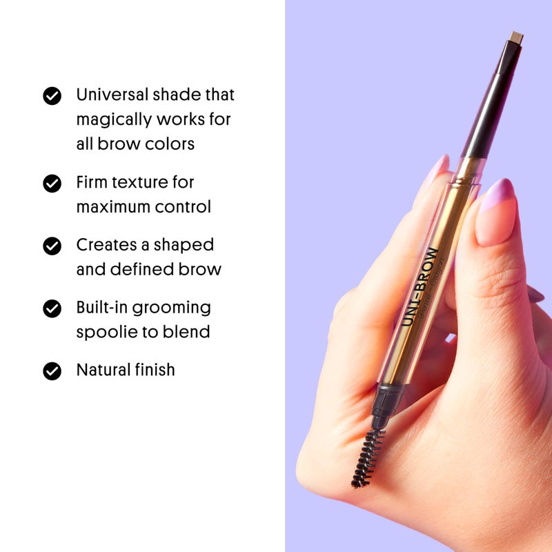 Winky Lux Uni-Brow Eyebrow Pencil, Dual-Ended with Spoolie, Waterproof Brow Definer with Ultra-Fine Tip, Universal Shade for Natural Looking Brows (Brown, Blonde, Taupe) - Image 4