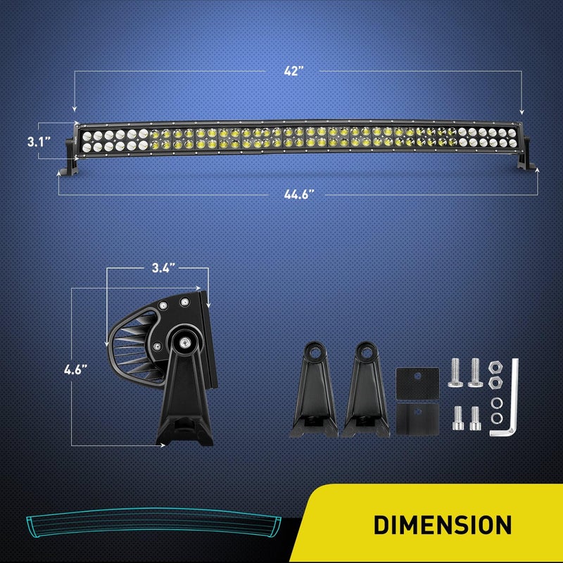 Nilight - 71014C-A 42" 240W Spot Flood Combo High Power LED Driving Lamp LED Light Bar Off Road Fog Driving Work Lights for SUV Boat Jeep Lamp - Image 2
