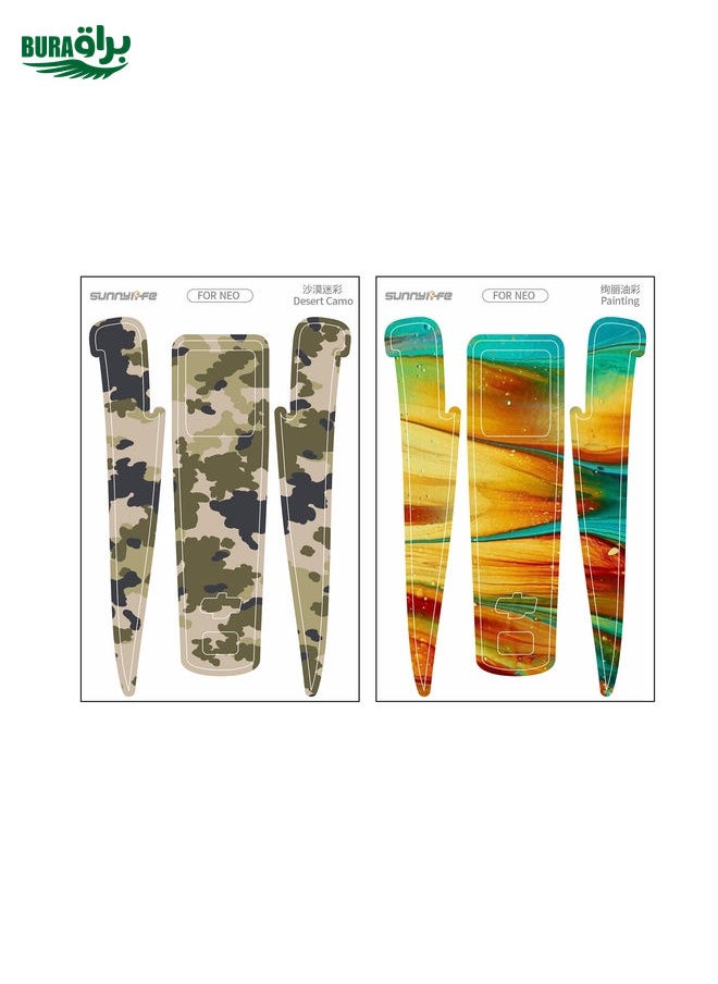 براق لملصقات حماية الجسم DJI Neo 2PCS Combo Drone Body (Camo Camo + Painting)  - Image 2