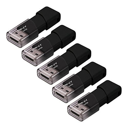 PNY 64GB Attaché 3 USB 2.0 Flash Drive, Black (Pack of 5) - Image 2