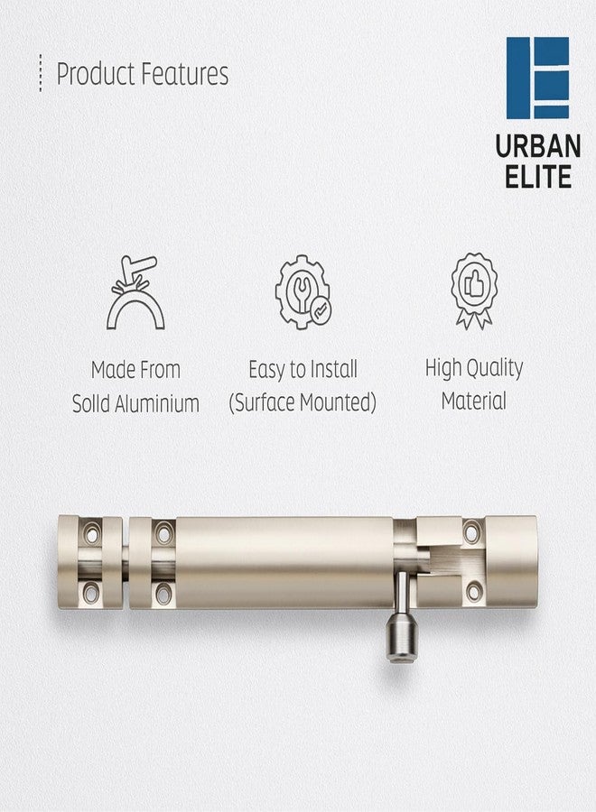 Urban Elite 2 Pack Premium Aluminum Tower Bolt 6 Inch, Tower Bolt for Main Door and Bathroom, Kundi Door Latch for Bedroom, Chitakni, Tower Bolt for Home,Offices Doors,Windows (Satin Silver, 6") - Image 4