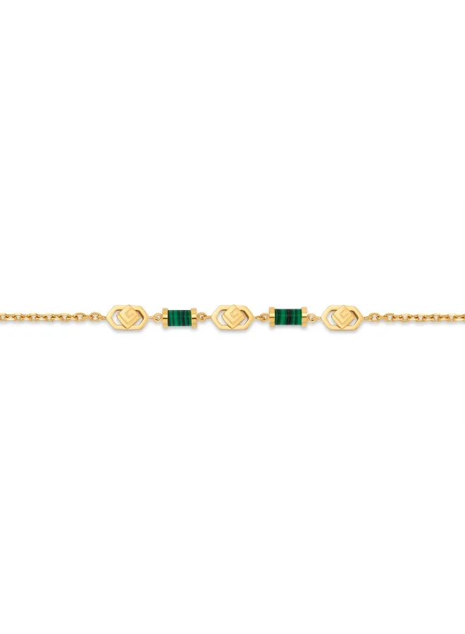 Guy Laroche  Jeanne Gold Plated with Malachite and Crystals Bracelet for Women for Women | Best Price UAE