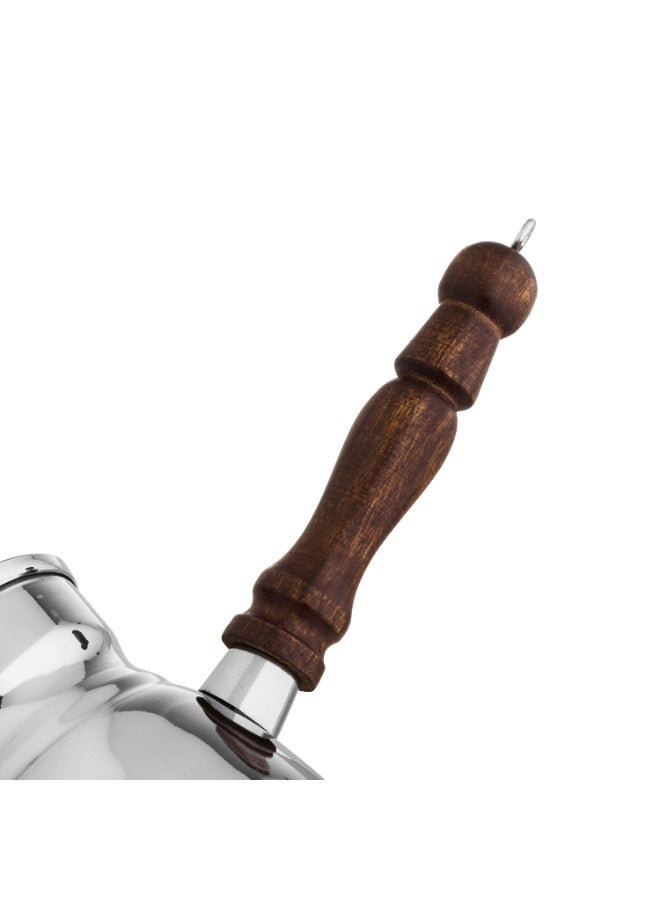 المرحومي طقم ركوة قهوة ستيل يد خشب 3 قطعة ( 300-400-500 مل ) - Image 3