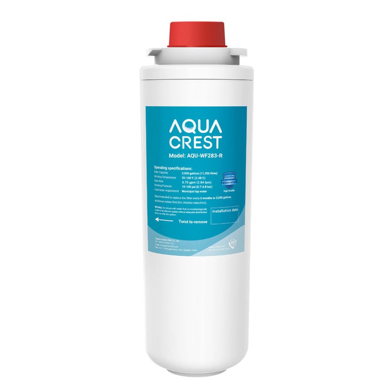 فلتر مياه AQUA CREST W283 البديل لـ Elkay 51300C مع شريحة متوافق مع محطات تعبئة الزجاجات Elkay ezH20 و Halsey Taylor NSFANSI 42 يقلل من الكلور والطعم السيئ والرائحة