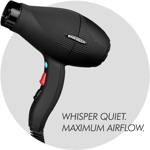 Sam Villa Lightweight & Quiet Ionic Professional Hair Dryer With Variable Speed & Temperature, Black Matte - Image 3
