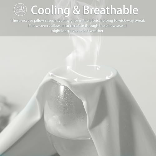 WhatsBedding Body Pillow Cover Cooling Fabric, Long Pillowcase Breathable & Skin-Friendly, Zipper Closure - Light Grey (20x54 inch) - Image 3
