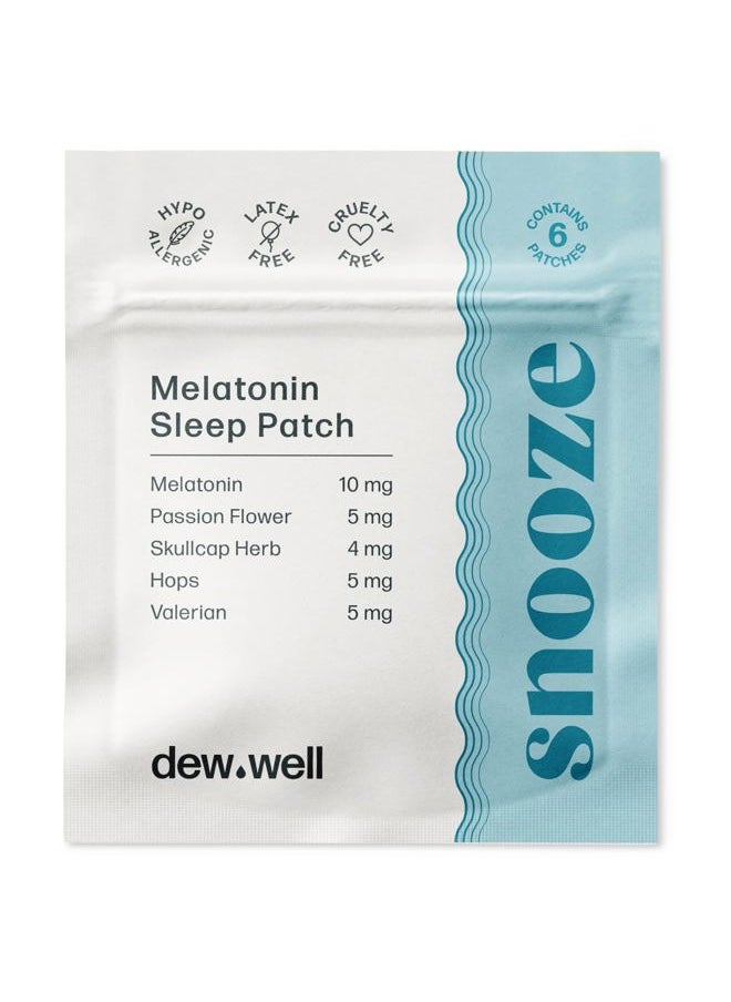 Dew Well 6 Pack Snooze Melatonin Sleep Patches – Wearable, No Latex, Easy to Use – Supports Natural Sleep  - Image 1