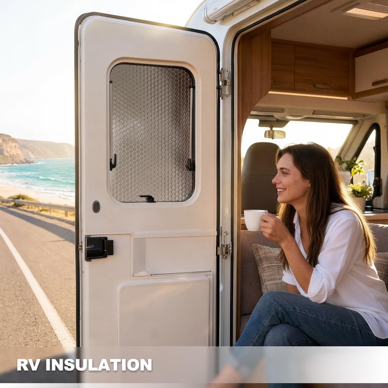 AGHITG Reflective Insulation Foam,48" x 10 Ft Window Insulation for Summer Heat,Aluminum Foil Bubble Insulation Roll for Keep Heat,Window Insulation Kit for RV, Thermal Insulation Cover for Window. - Image 3