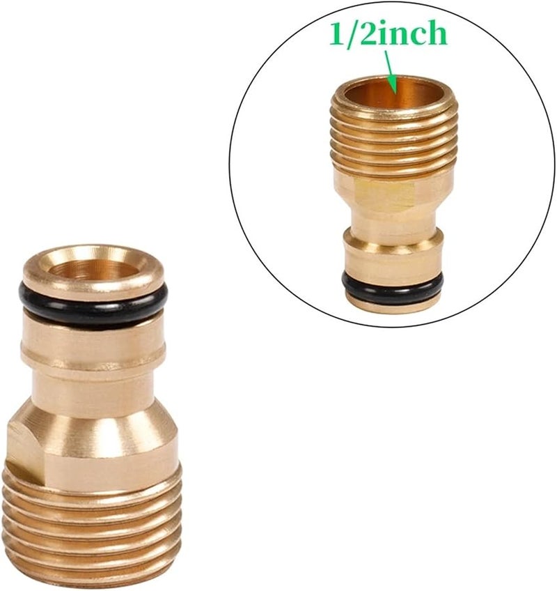 Half Inch Brass Garden Hose Quick Connect Fitting Faucet Adapter Water Gun - Image 4