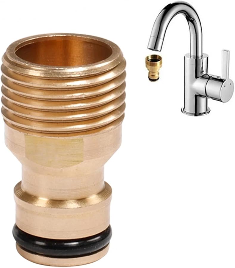 Half Inch Brass Garden Hose Quick Connect Fitting Faucet Adapter Water Gun - Image 1