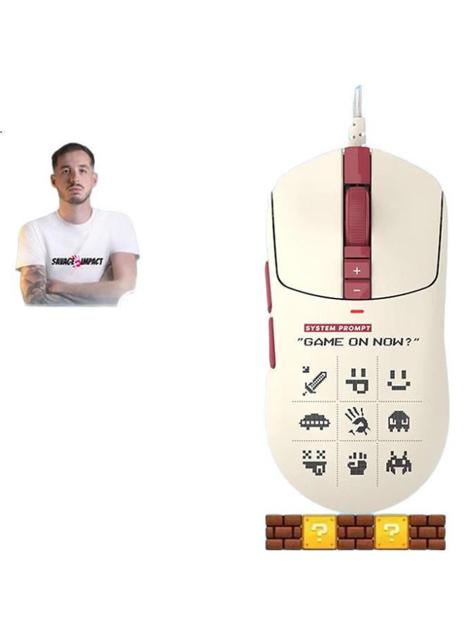 A4TECH Es65Ultra Wired Gaming Mouse, Lightweight Fps Chicken Eating Cs Fearless Contract Cf Esports Mouse Blood Hand Ghost Pixel Wars Red - Image 3