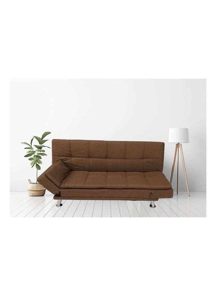 KARNAK Modern Design 3 Seater Sofa And Bed Foldable Reversible For Living Room Brown 180x115 cm  - Image 3