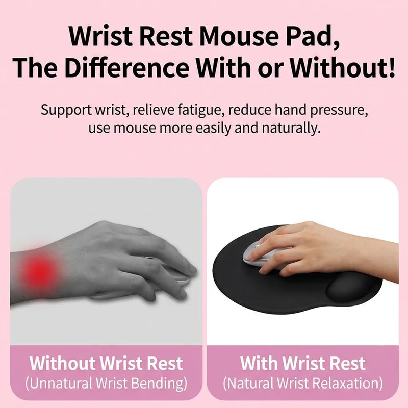 ToolHouse Ergonomic Mouse Pad with Memory Foam Wrist Rest, Slow Rebound Wrist Support Mat, Non-Slip PU Base & Smooth Surface for Gaming, Office, Laptop & Home - Image 2