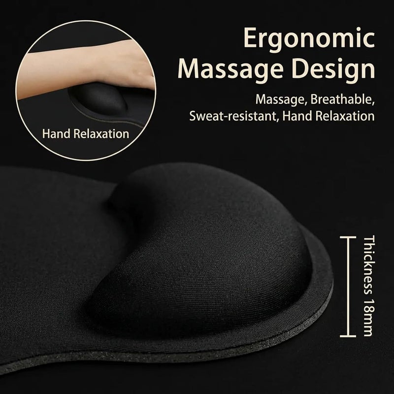 ToolHouse Ergonomic Mouse Pad with Memory Foam Wrist Rest, Slow Rebound Wrist Support Mat, Non-Slip PU Base & Smooth Surface for Gaming, Office, Laptop & Home - Image 3