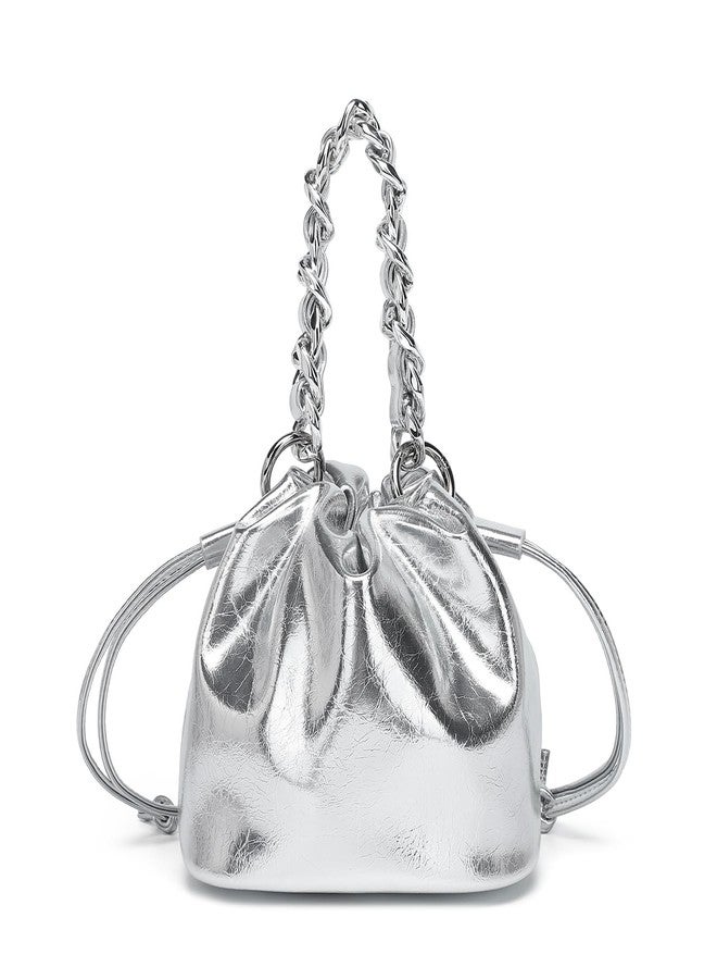 YONBEN PU Drawstring Bucket Bag Handbag with Crossbody Design for Women Elegant Bucket Bag - Image 1