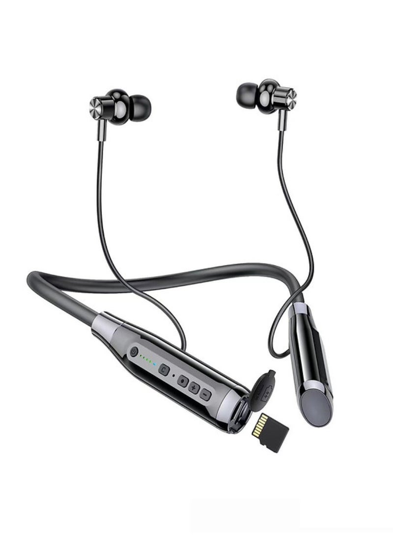 Haino Teko HN-120 Neckband Bluetooth Headphones, Bluetooth 5.3 Wireless Headphones 120 Hrs Extra Long Playtime Stereo Bass Music in-Ear Headsets With Mic Super Clear Bluetooth Earbuds Neckband Earphones Wireless Headphone For Sports, Business And Personal Use Working Distance 10-20M Silicone Ear-Tips TF Card Supported - Image 1