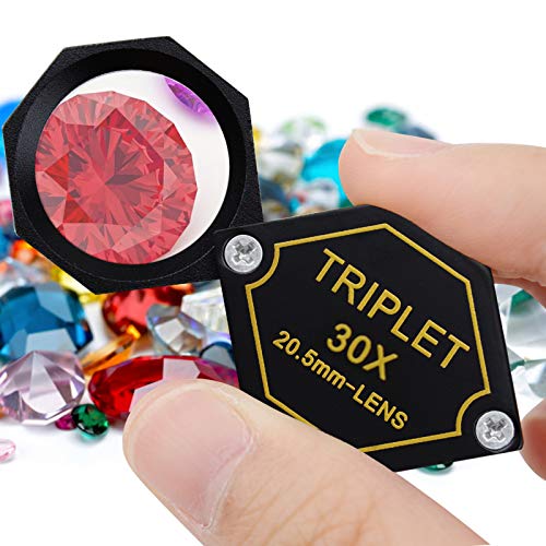 DANOPLUS 30x Magnification Jeweler Loupe Achromatic Triplet Lens 20.5mm Optical Glass Hexagonal Design Black Gem Jewelry Pocket Magnifier Tool - Image 2