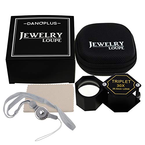 DANOPLUS 30x Magnification Jeweler Loupe Achromatic Triplet Lens 20.5mm Optical Glass Hexagonal Design Black Gem Jewelry Pocket Magnifier Tool - Image 3