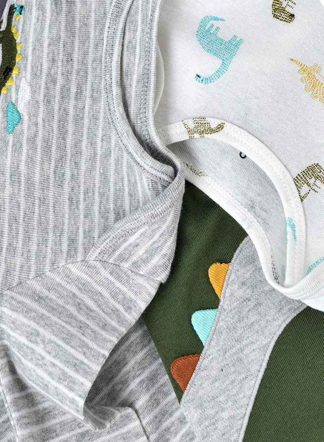 babyqlo Dino Fun 3-Piece Baby bodysuit Set