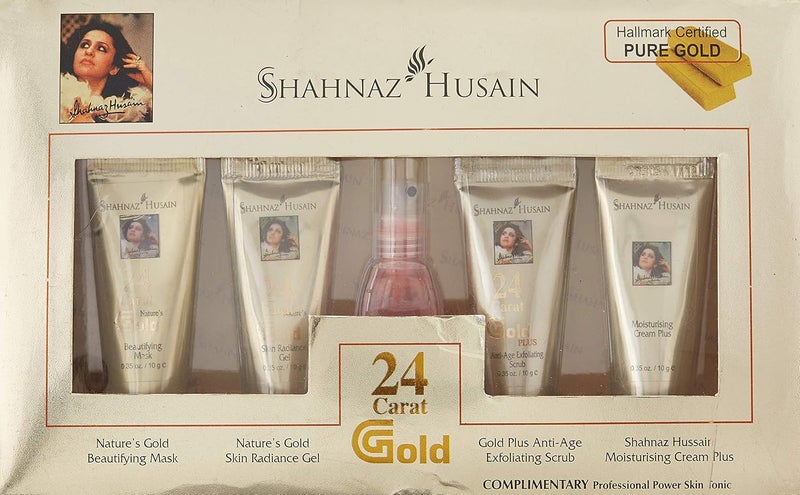 Shahnaz Husain طقم الوجه الذهبي من شهنواز حسين ميني 40غ 15 مل 5 عد حزمة من 1 C2I_INV_B00F92PSFG_R - Image 2