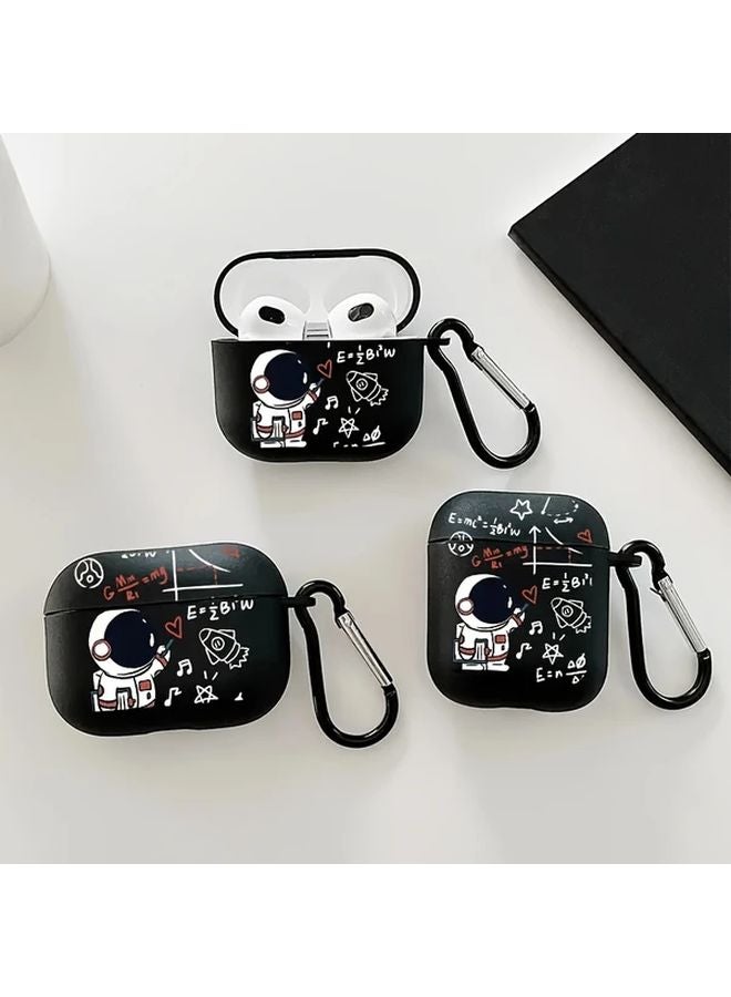 Black Protective Case For Airpods 3 Astronaut Pattern Wireless Headphone Cover - Image 4