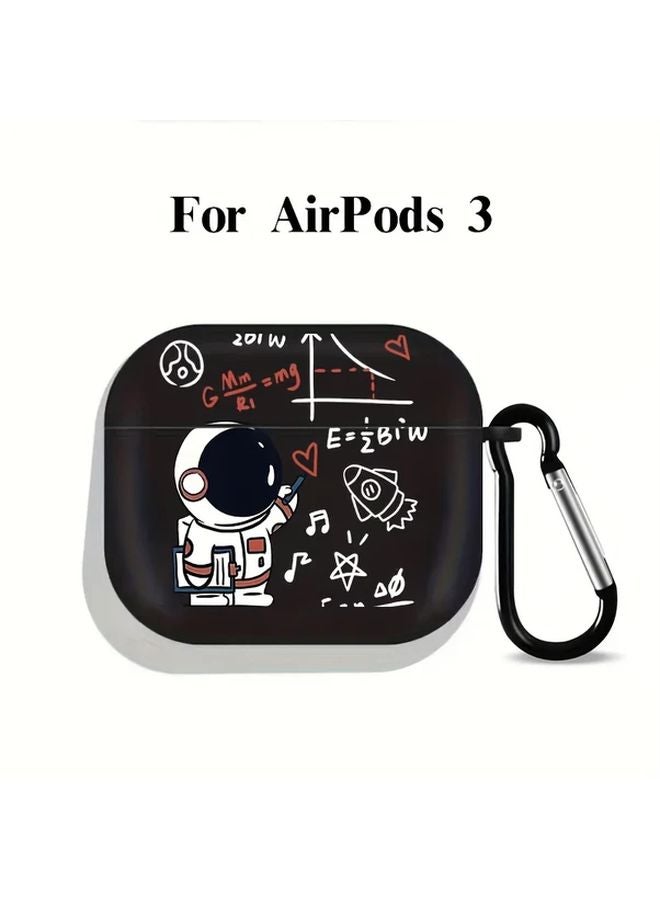 Black Protective Case For Airpods 3 Astronaut Pattern Wireless Headphone Cover - Image 1