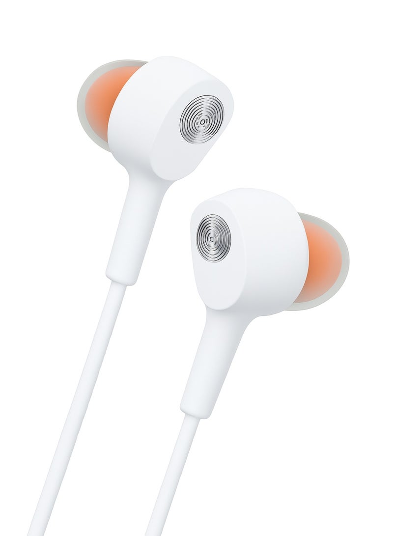 YISON X8 Stereo Wired Headphones – High-quality sound (93dB) – 1.36m cable – Comfortable design with noise isolation – White color - Image 1