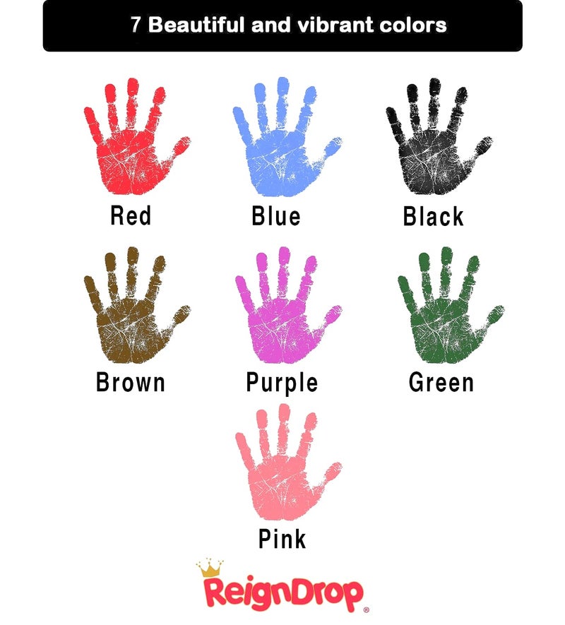 ReignDrop Inkless Large Clean Touch Ink Pad Kit for Baby Footprint, Handprint & Pet Paw Print - No Ink Mess, Clear Print, Smudge Resistant, Long Lasting, Baby Safe, Includes 2 Cardstock(Clean-Touch - Blue) - Image 5