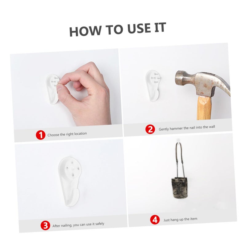 POPETPOP 1 Pack Invisible Nail Hangers for Picture Frames Non Trace Wall Hooks Plastic Photo Frame Hangers Easy Installation No Damage to Walls - Image 4