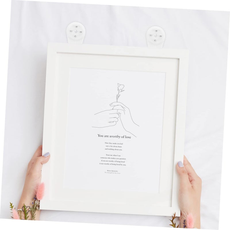POPETPOP 1 Pack Invisible Nail Hangers for Picture Frames Non Trace Wall Hooks Plastic Photo Frame Hangers Easy Installation No Damage to Walls - Image 3