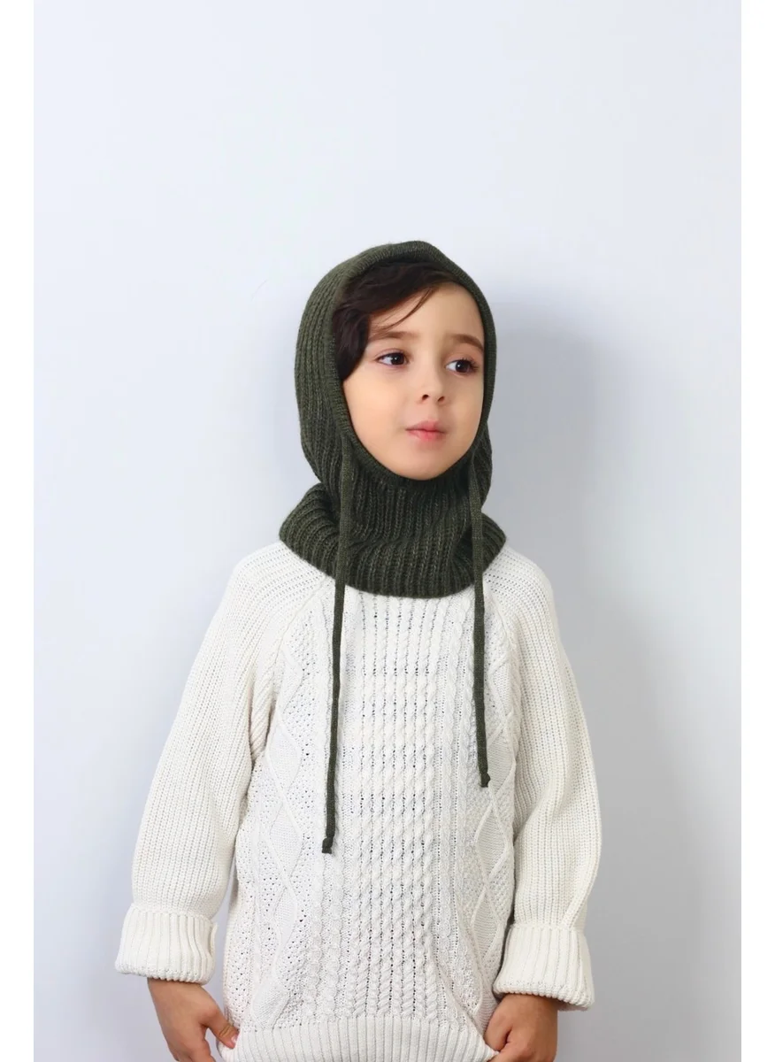 Ritnice Kids Drawstring Khaki Balaclava Knitwear Beret / Headgear