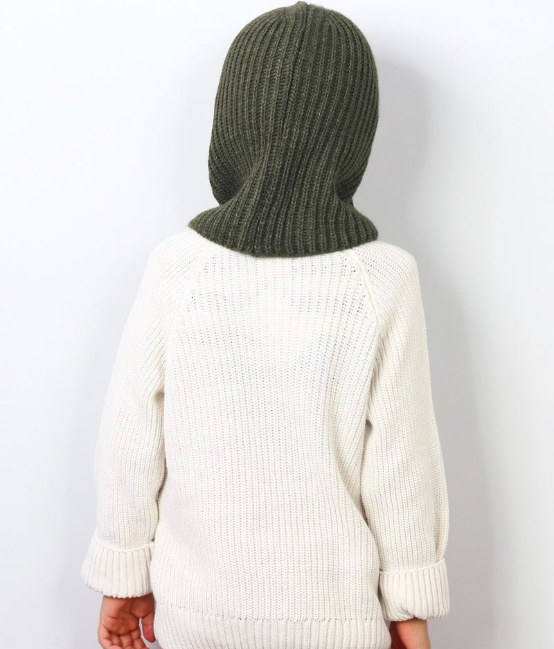 Ritnice Kids Drawstring Khaki Balaclava Knitwear Beret / Headgear  - Image 5