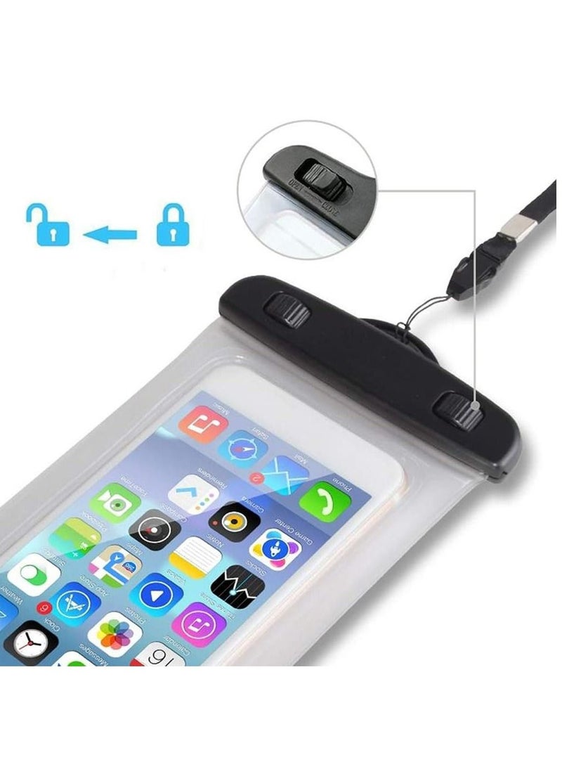 Rubik Universal Waterproof Mobile Phone Pouch Case Dry Bag with Aramband and Nick Strap Fits All Smartphones Up To 6inch Diagonal Size (Black)  - Image 4