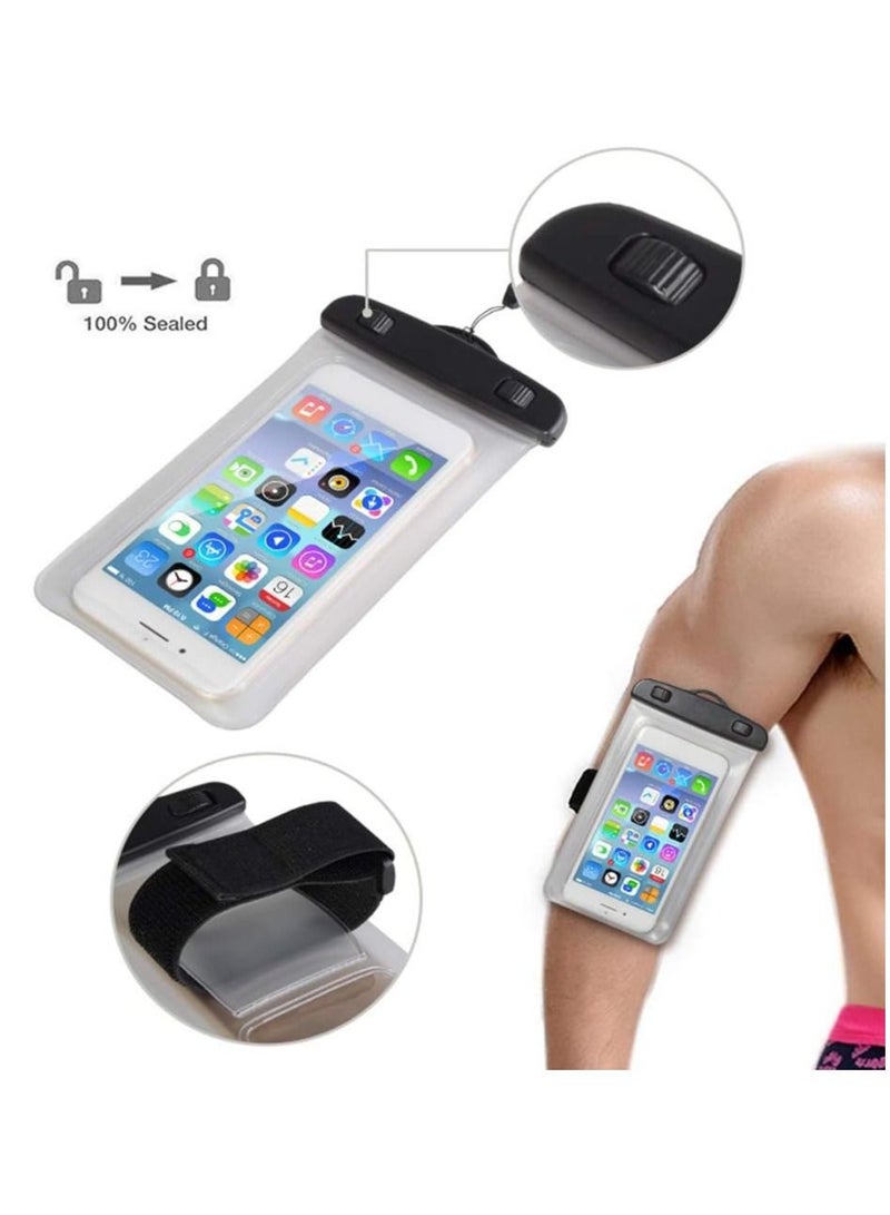 Rubik Universal Waterproof Mobile Phone Pouch Case Dry Bag with Aramband and Nick Strap Fits All Smartphones Up To 6inch Diagonal Size (Black)  - Image 5