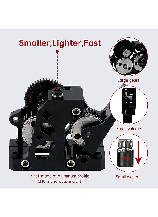 Two Trees HGX-LITE Extruder Compatible with CREALITY 3D Printers Ender-3/Ender-3 V2/CR-10/CR-10S Suitable for 1.75mm Filaments PLA/ABS/PETG/TPU/PP/PC/Nylon/PEEK/PEI  - Image 5