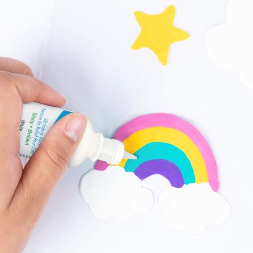 Scribbles 13903 3D Fabric Paint Shiny,White - Image 4