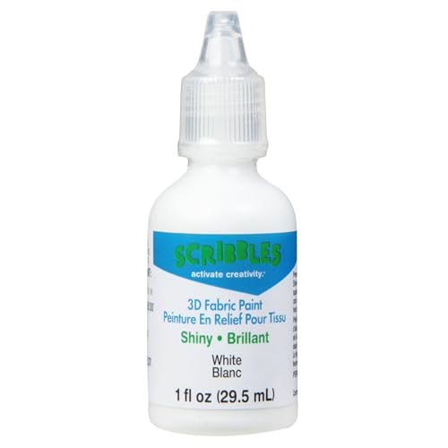 Scribbles 13903 3D Fabric Paint Shiny,White - Image 1
