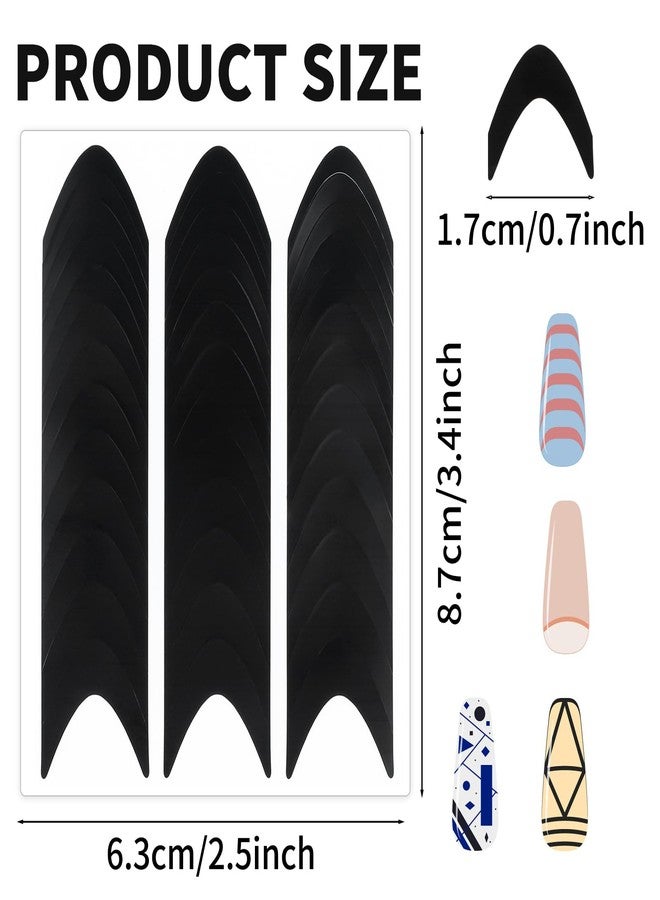 Prasacco 1560 قطعة ملصقات أظافر فرنسية ذاتية اللصق، أدلة أظافر فرنسية، شرائط مانيكير فرنسية، أداة أظافر فرنسية، 40 ورقة - Image 2