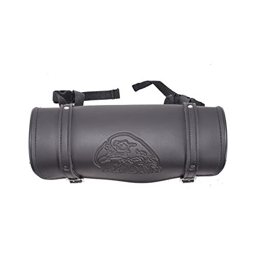 GARGOYLE BELLS Motorcycle Tool Bags with Flames Handlebar Bag Universal Motorcycle Fork Bag Saddlebags Sissy Bar Storage Tool Bag for Motorcycle (Black with Eagle, 12") - Image 4
