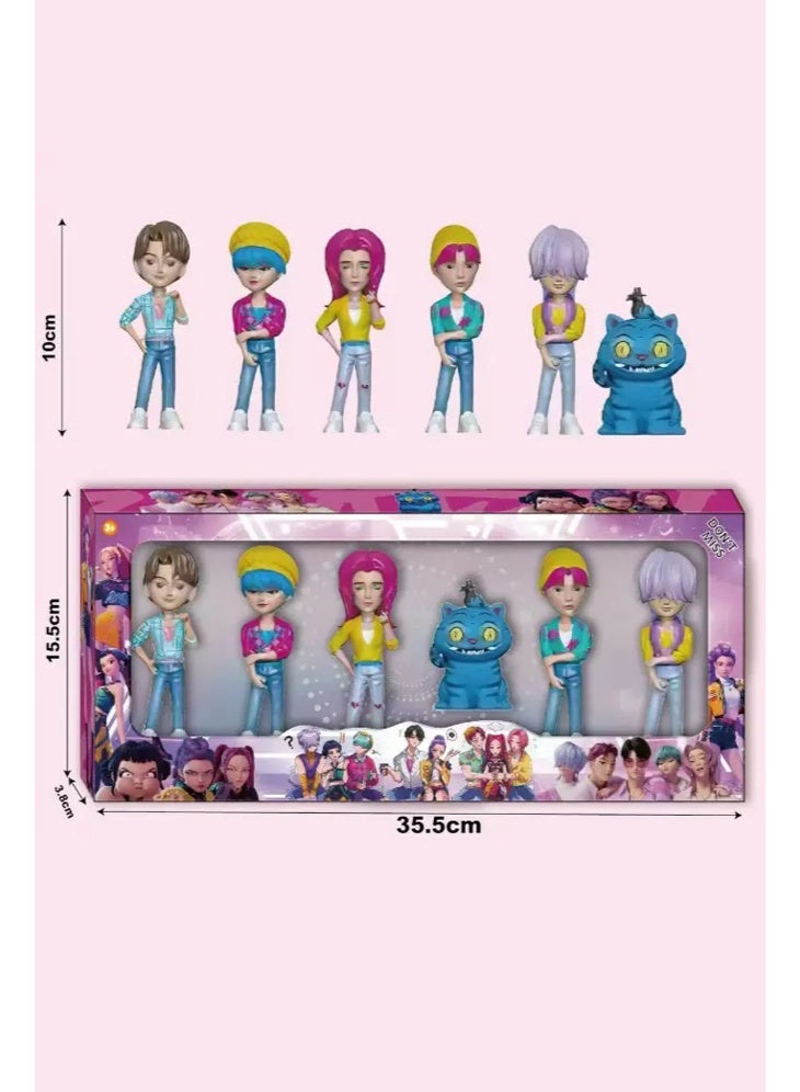 Figures Kpop Demon Hunters Action Figure Home Decor Desk Ornament For Hunters Fans 6pcs set