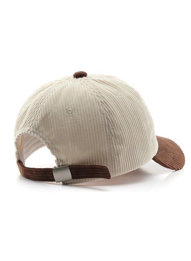 NIBEMINENT New Style Women Men Autumn Winter Warm Baseball Cap Letter Embroidered Splicing Peaked cap Korean Version Versatile Casual Adjustable Hat Coffee+Beige  - Image 2