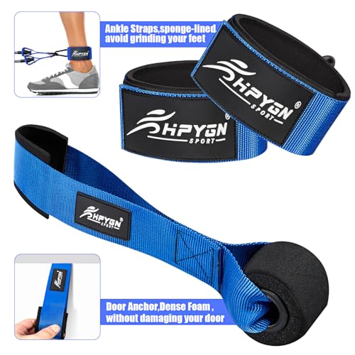 HPYGN Resistance Bands, Weight Bands with Handles, Ankle Straps, Door Anchor, Exercise Equipment for Muscle Training, Heavy Duty Workout Bands Strength Training Equipment for Men - Image 4