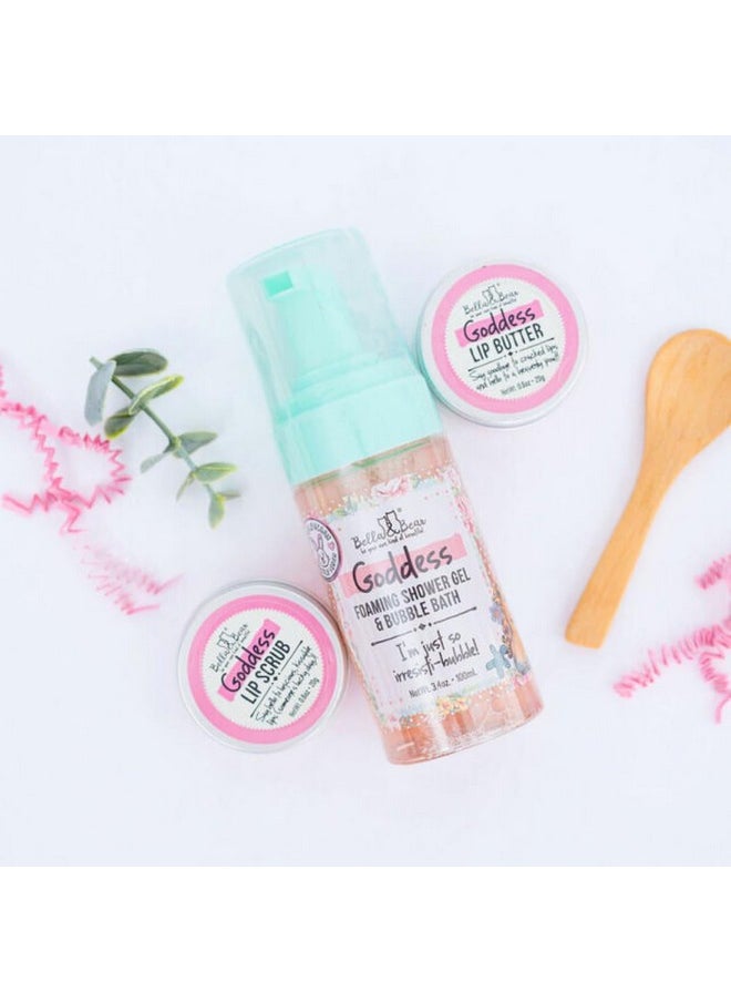 Bella and Bear Bella & Bear Goddess Mini Bath & Body Gift Set with 2 in1 Foaming Shower Gel & Bubble Bath, Lip Scrub, Lip Butter - Gift - Teens - Tweens - Women  - Image 3